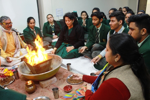 Belief in God, Life and Self - Marks the Ceremony of Havan Performed for Classes X  A