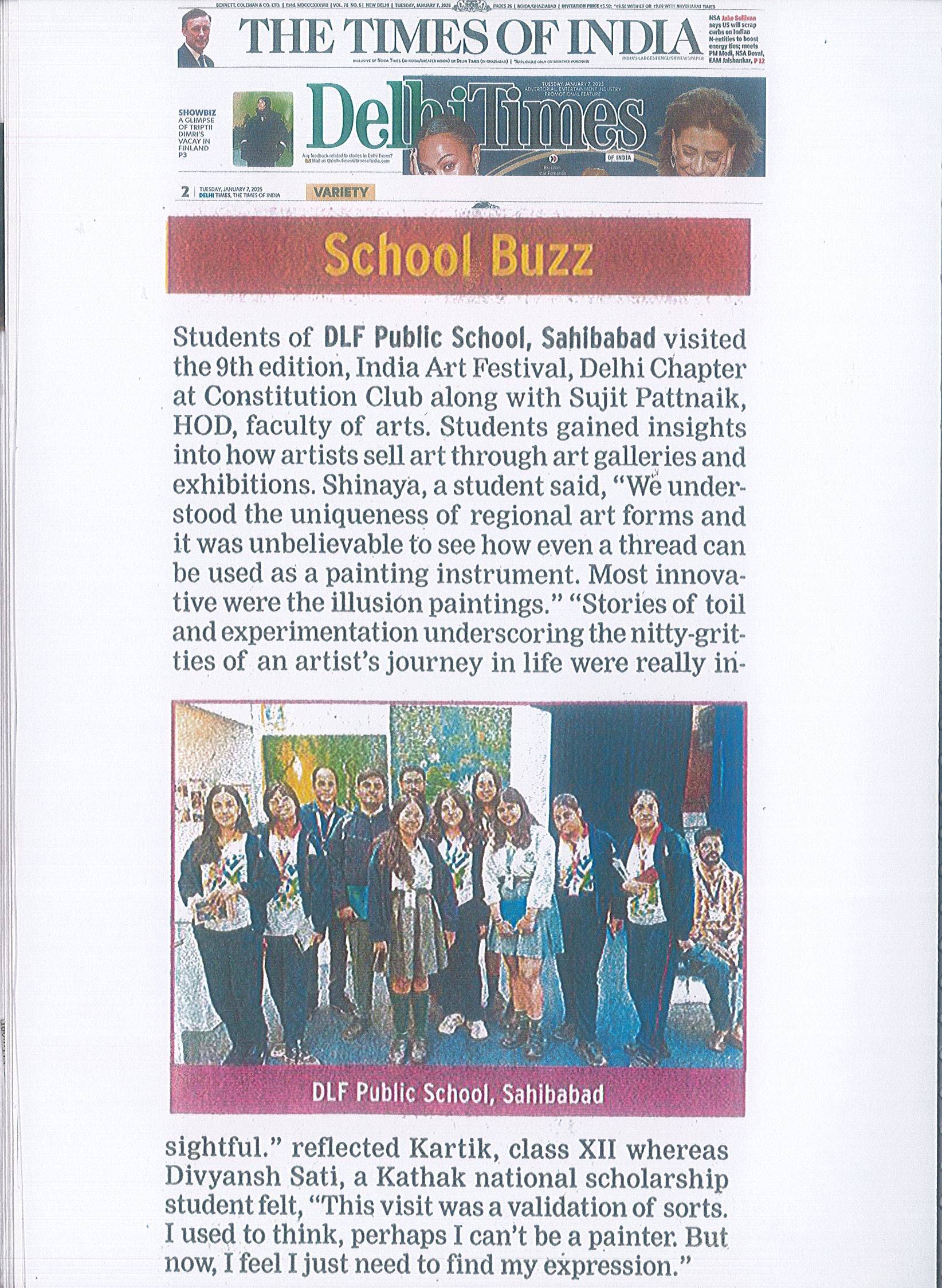 DLFPS Students Discover the Business of Art @ India Art Festival